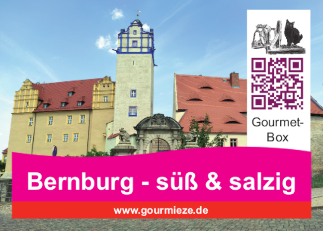 Gourmet-Box Bernburg - süß & salzig Aufkleber Box Bernburg - süß und salzig