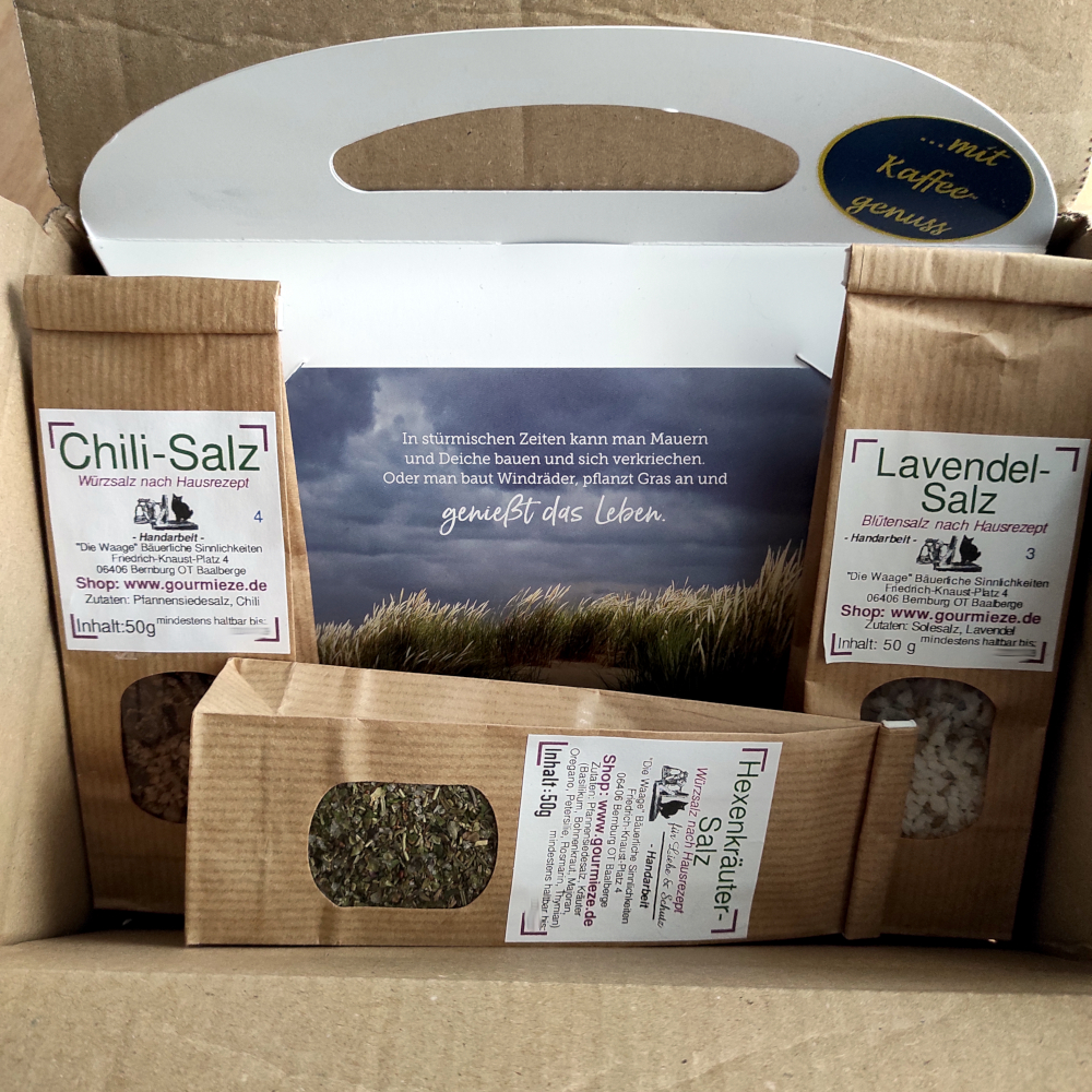 Kaffee-Geschenk mit Kräutersalz