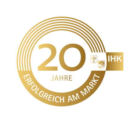 Siegel IHK 20Jahre erfolgreich am Markt