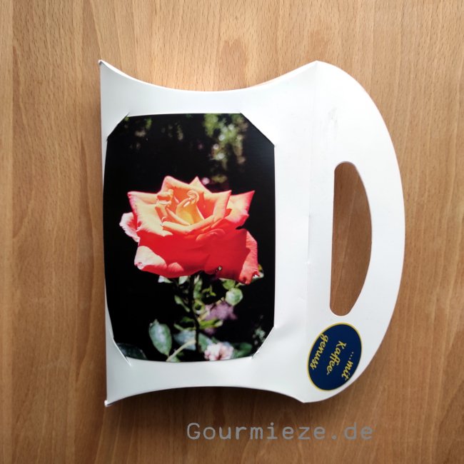 Kaffee-Geschenk mit Karte, Rose Kaffee-Geschenk mit Karte, Rose