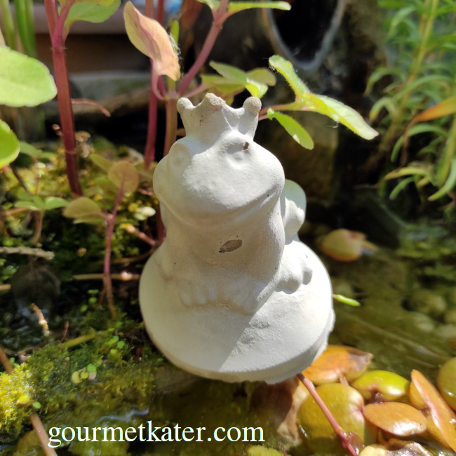 Frosch-König Kleine Betonfigur Froschkönig im Garten