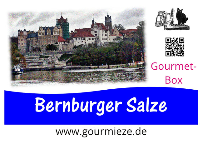 Gourmet-Box Bernburger Salze Aufkleber Box Bernburger Salze