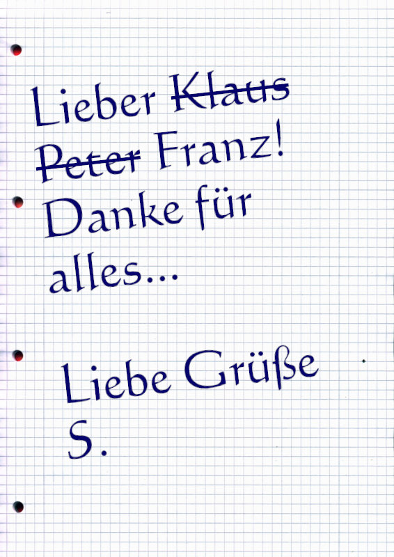 Persönliche Nachricht im Paket Persönliche Nachricht im Paket