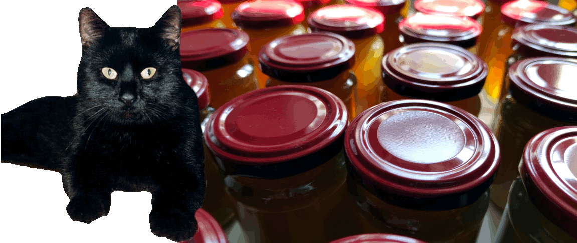 Header Gourmetkater neben marmeladengläsern