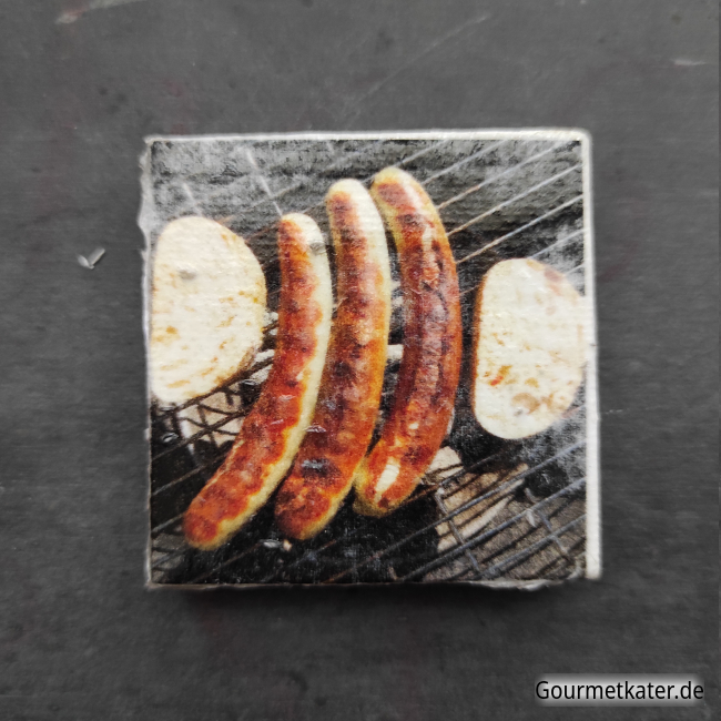 Kühlschrankmagnet Bratwurst by Holger Hintz Leinwandbild mit Bratwürsten auf Grill
