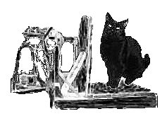 Logo Die Waage mit Katze auf Dezimalwaage